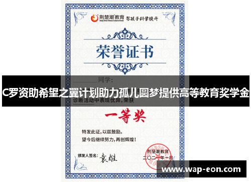C罗资助希望之翼计划助力孤儿圆梦提供高等教育奖学金