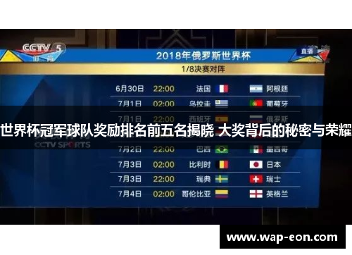 世界杯冠军球队奖励排名前五名揭晓 大奖背后的秘密与荣耀